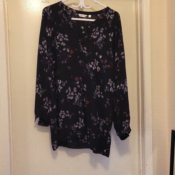 Reitmans XXL  Black Long-sleeved Henley button down blouse - Picture 1 of 3